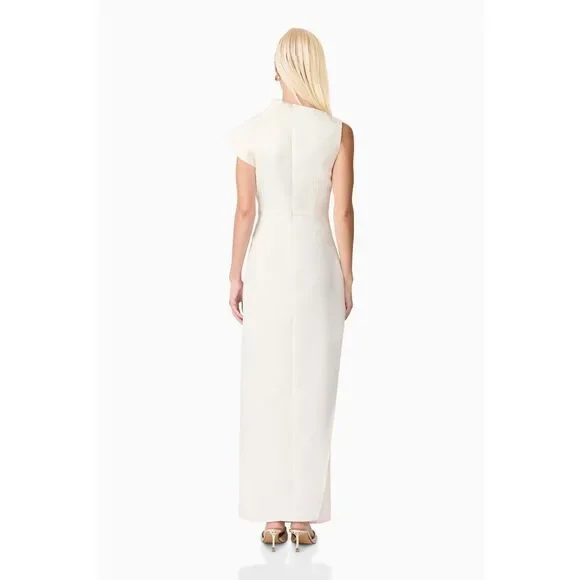 Elliatt Azelie Asymmetrical Gown in White Cocktail wedding Bridal size L NWT - Picture 3 of 6